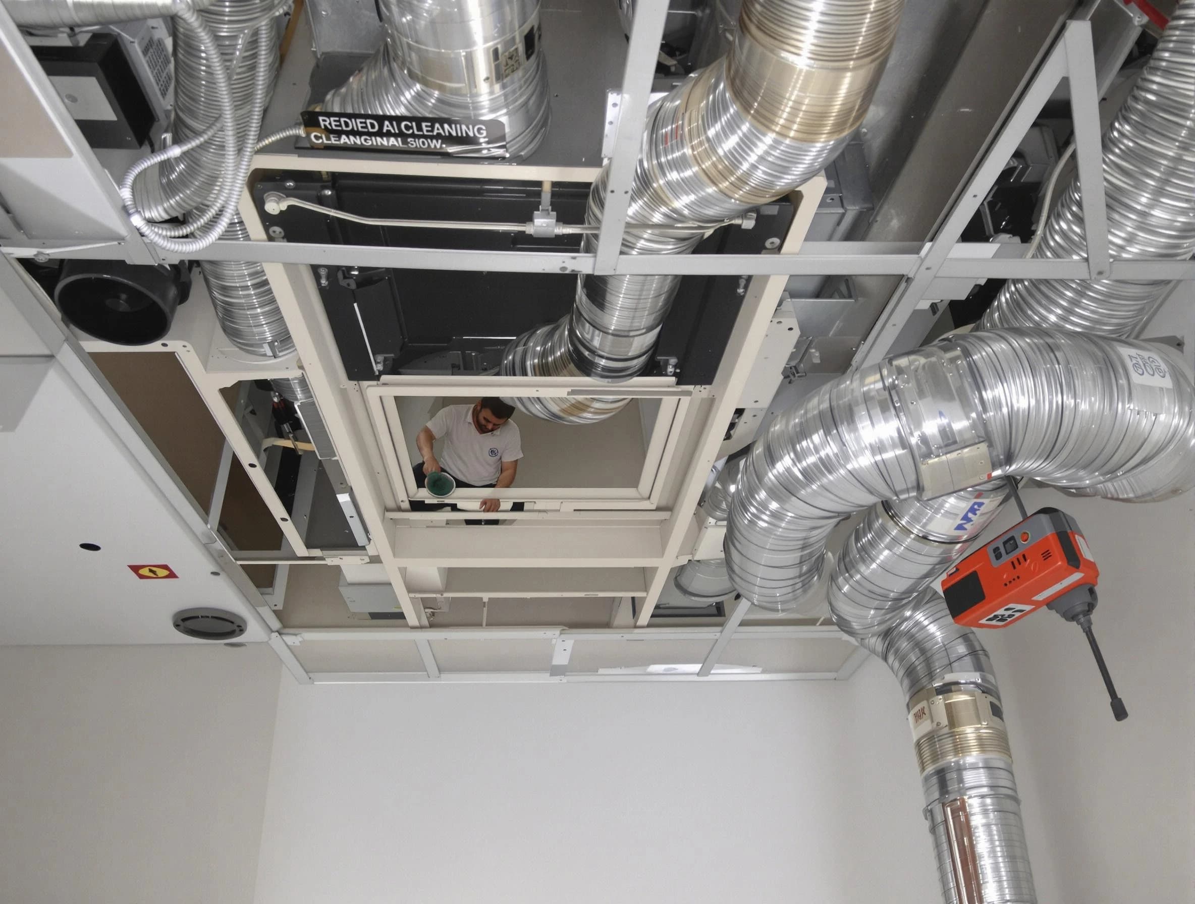 Ontario Air Duct Cleaning technician performing detailed central duct system cleaning in Ontario