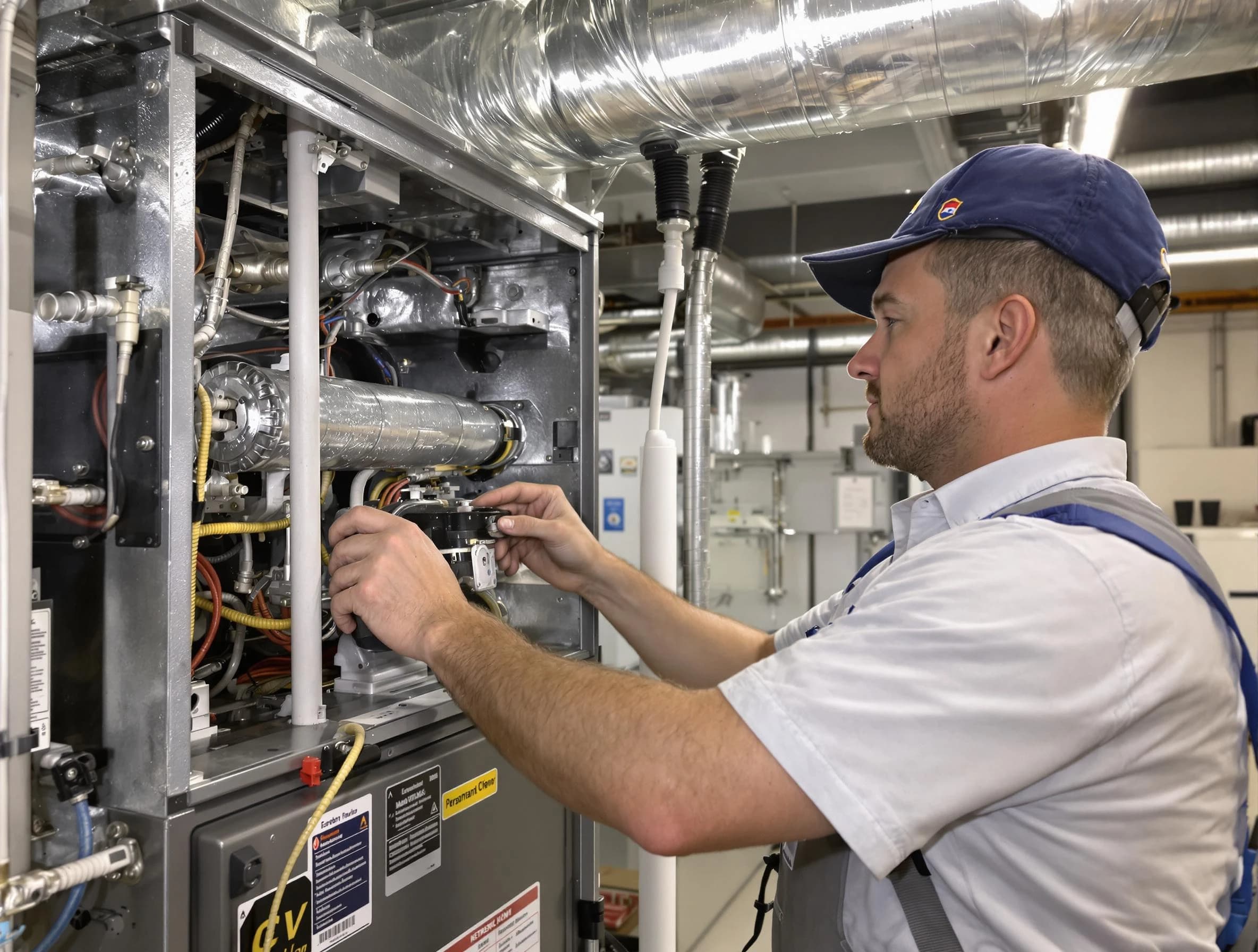 Ontario Air Duct Cleaning specialist performing thorough furnace duct cleaning to improve heating efficiency in Ontario