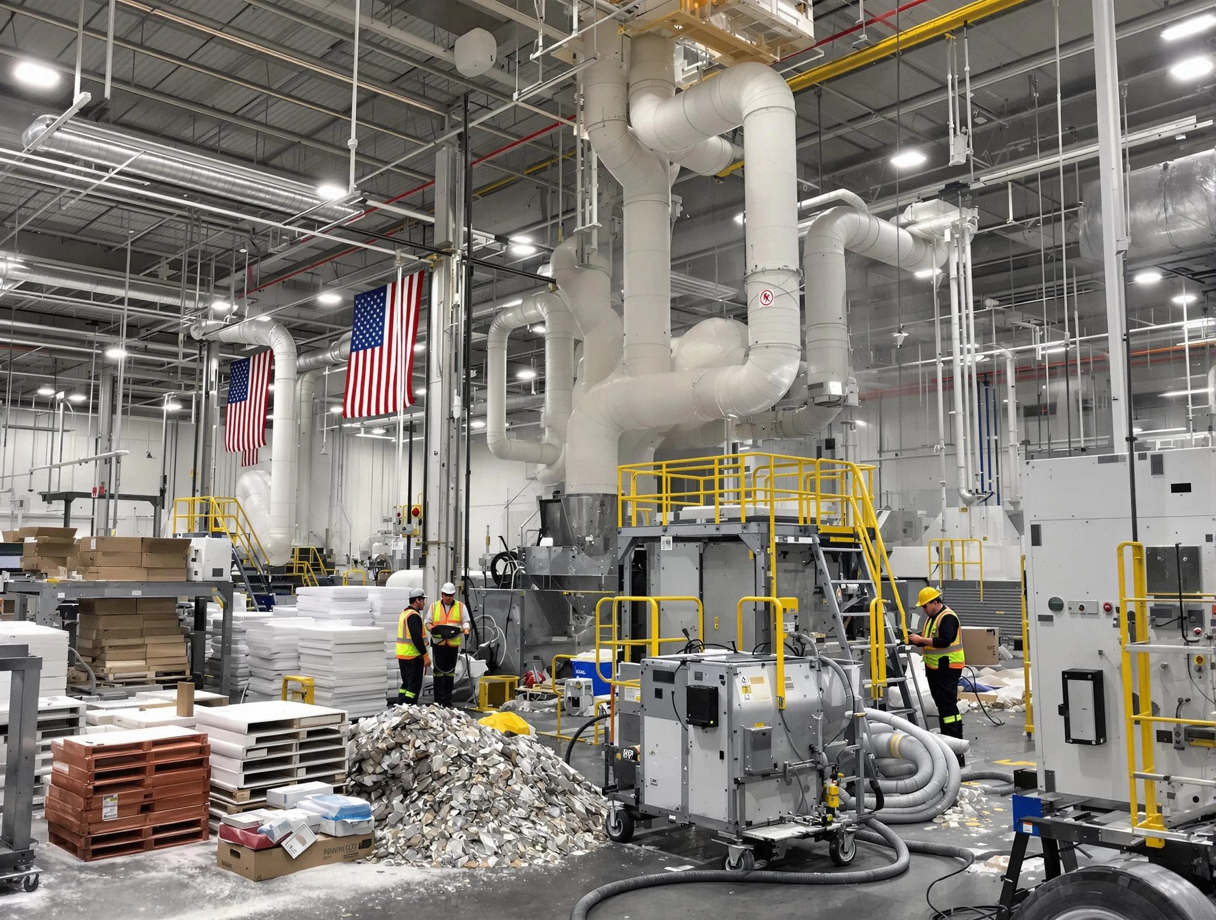 Ontario Air Duct Cleaning team performing large-scale industrial duct cleaning at a commercial facility in Ontario